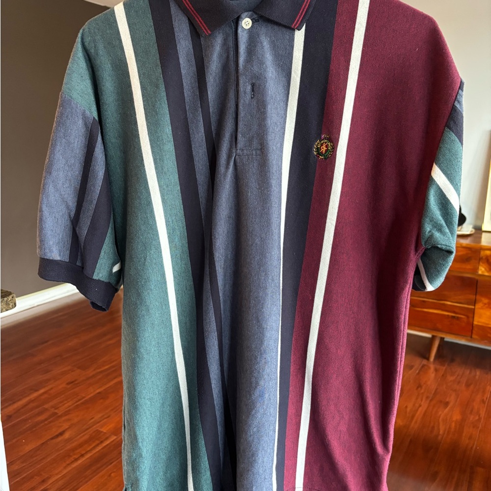 Vintage Men's 90s style Multicolor Striped Polo Shirt